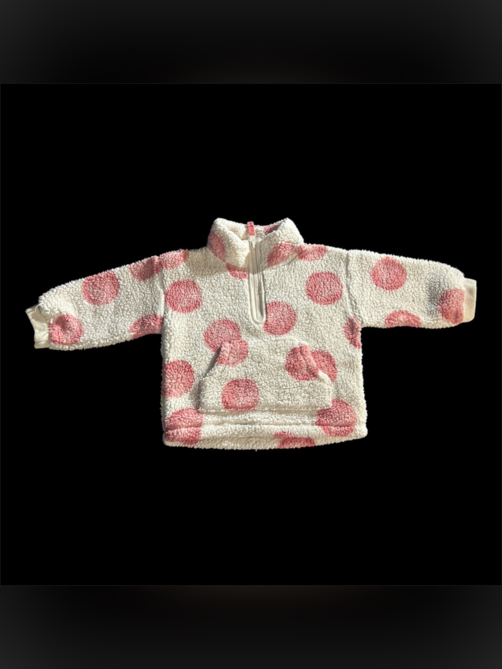 Carter's Baby Girl Pink White Polka Dot Fuzzy Sherpa Jacket 12 Months